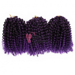 Codite de par Afro Marley de 20 cm MLY008 Ombre Crochet Braids Brunet - Mov